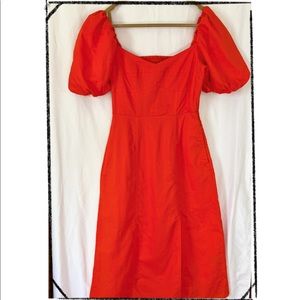 Banana Republic SIZE 4, orange/red, cotton & linen blend dress.